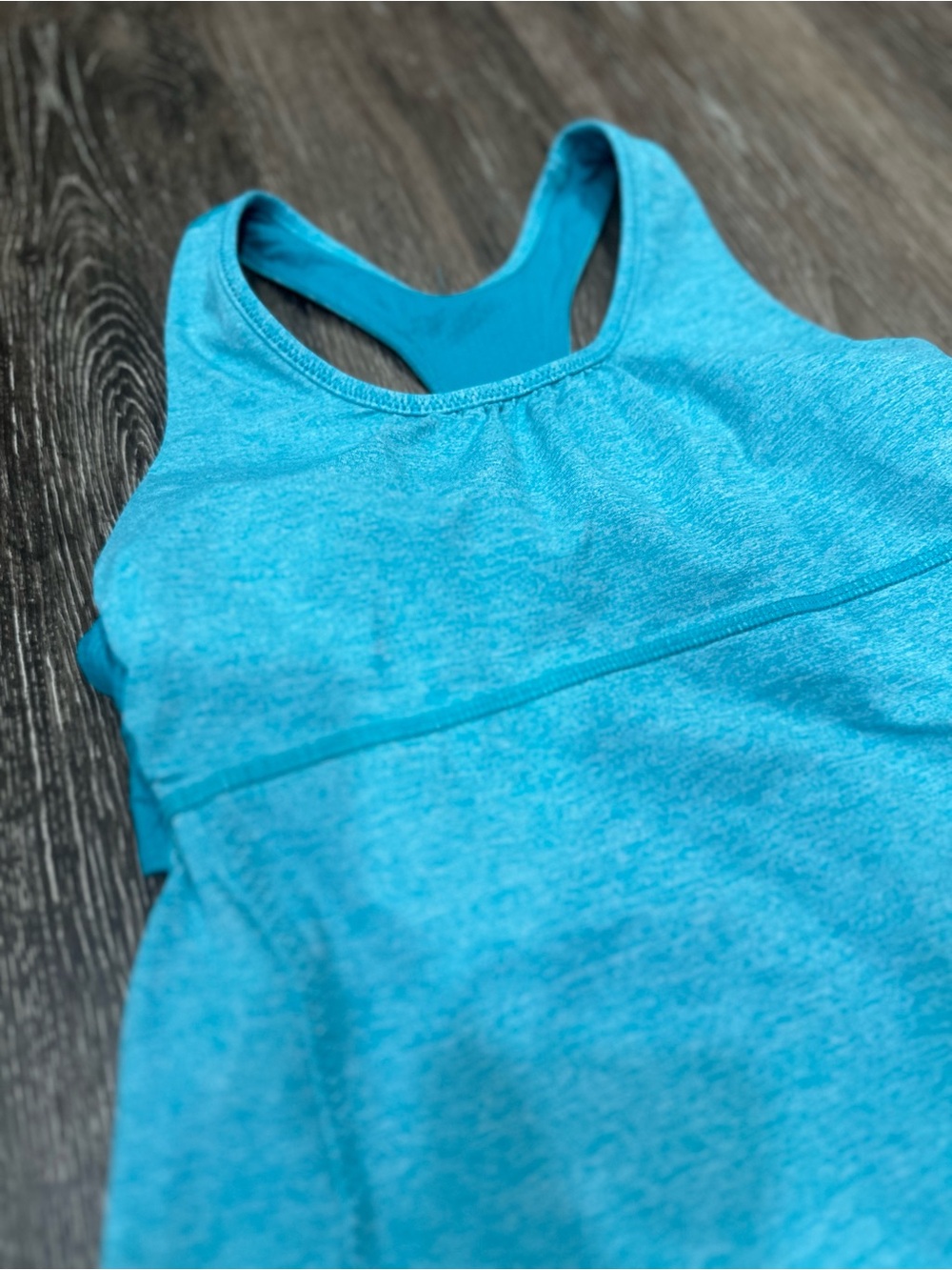 Lululemon Turbo Tank Top Turquoise Racerback Built In Bra Sz6 Gym Workout Blue - Picture 2 of 5